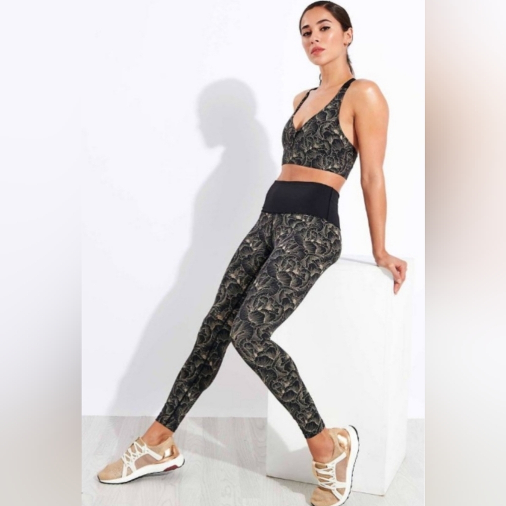 Varley Estrella Legging in Black Peach Floral High Rise Waist Leggings